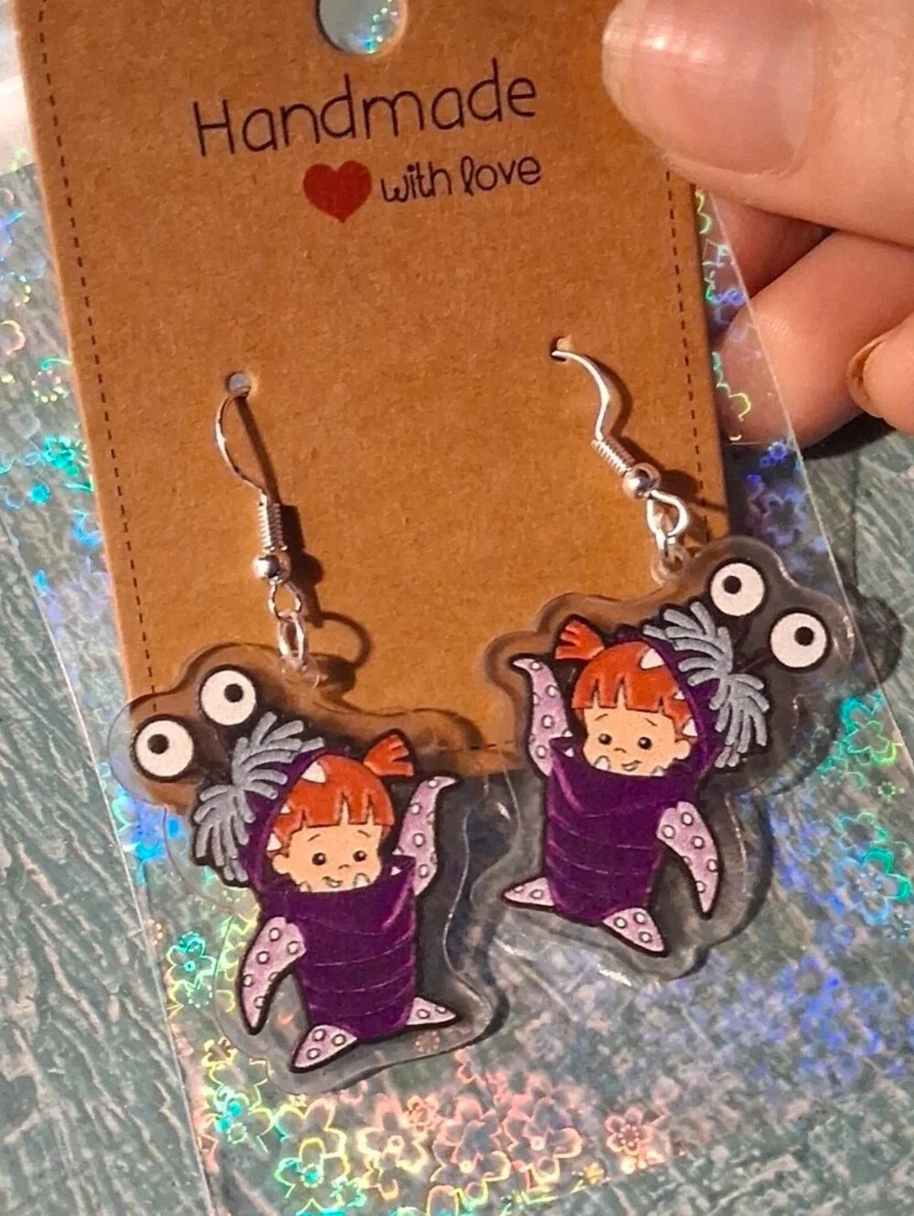 $8 Each Or Bundle 5/$20 Handmade Boo In Purple Costume Inspired Kids Earrings